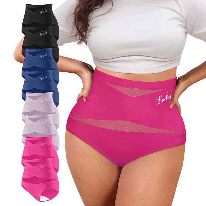 🌸 Last Day Special Price £9.99 ! 🔥Buy 1 Get 1 Free🎁Plus-Size High-Waist Cross Tummy Control Panties