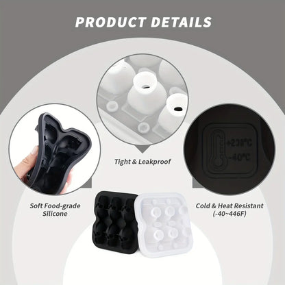 3D Skull Silicone Ice Cube Mold (6-Cavity/BPA-Free)