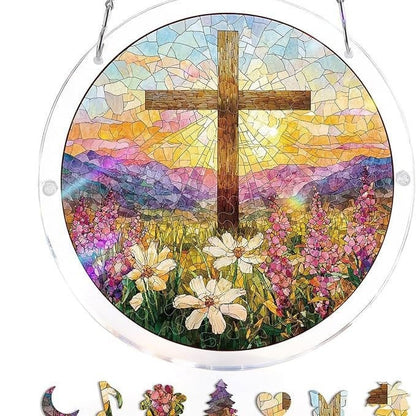 🔥LAST DAY 49% OFF ☀️🛍️Acrylic Jigsaw Puzzle Suncatcher 80 Pieces