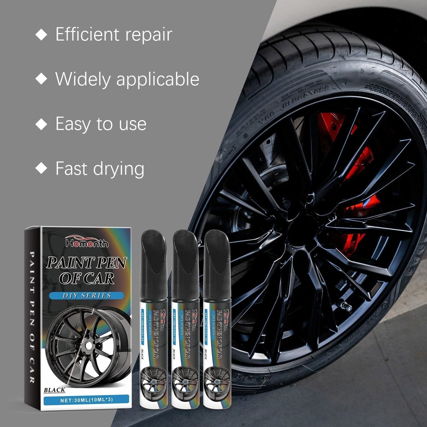 🏆Magic Car Scratch Repair Pen – Fix rim scratches in minutes. Permanent, no‑drip formula. Includes clear coat. ✨🔧