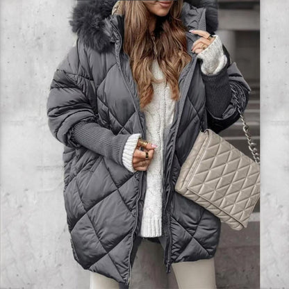 ❄️Especiales de Invierno❄️ Abrigo Parka de Mujer de Largo Medio con Mangas de Punto y Retales