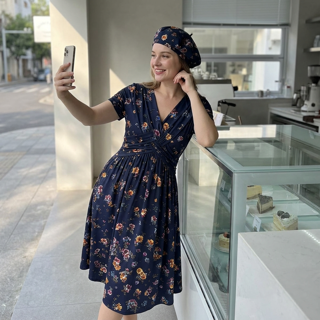 😍2026 NEW SALE-50% OFF😍Women's V-Neck Floral Print Dress with Twist Waist