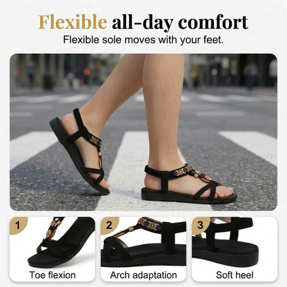 Women's Round-Toe Flat Breathable Sandals – Soft, Cushioned & Perfect for Summer Days & Holidays 🌸✨