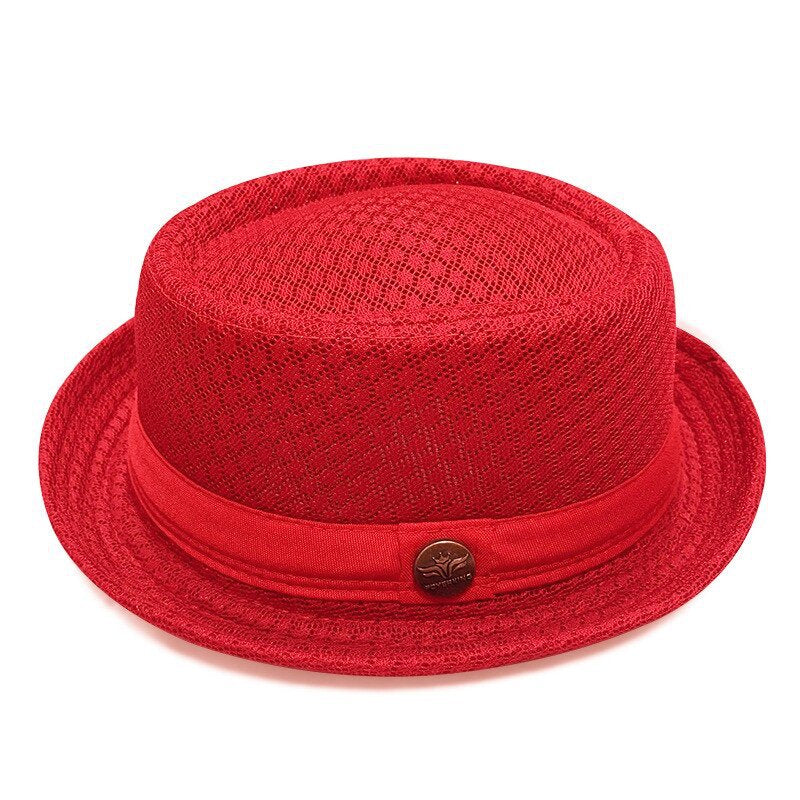 Summer Breathable Mesh Pork Pie Hat