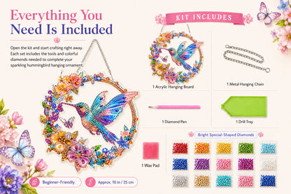 Hummingbird Diamond Art Hanging Ornament Kit – Sparkling DIY Window Ornament 🐦✨