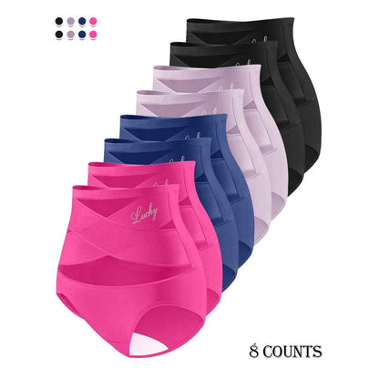 💖Hot Sale-Buy 1 Get 3 Packs💖Plus-Size High-Waist Cross Tummy Control Panties