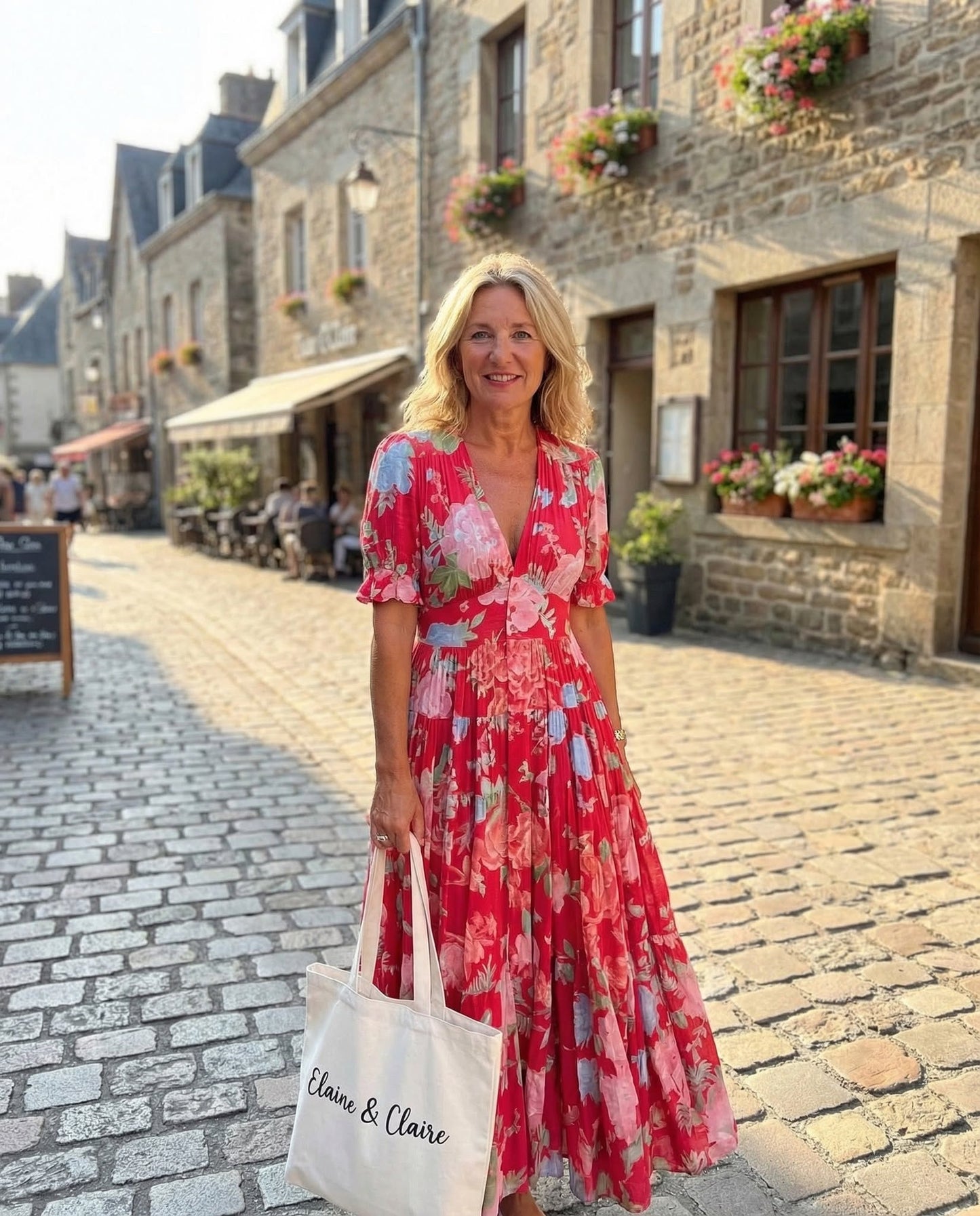 🌺Summer Hot Sale 60% OFF💐💃V-neck Floral Loose Maxi Dress
