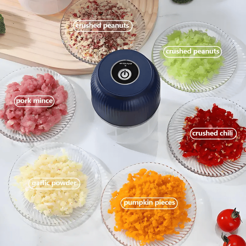 🏆LAST DAY SALE: ￡6.99!!⚡ AllChop Pro™ Electric Garlic Chopper, Mini Portable Veggie Cutter