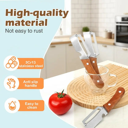 🔥Multi-Functional Wooden Vegetable Peeler with Built In Bottle Opener