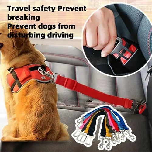 🐱🐶 2-Pack Pet Seatbelts – Car Headrest Restraint, Adjustable Safety Leads