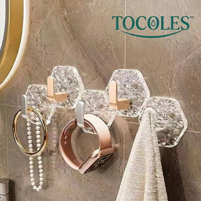 🏆LAST DAY SALE 50% OFF!!🎁🔥Hexagon Ripple Self-Adhesive Hooks – Heavy Duty, Waterproof & Rustproof✨ No Drilling • Strong Hold • Easy Install