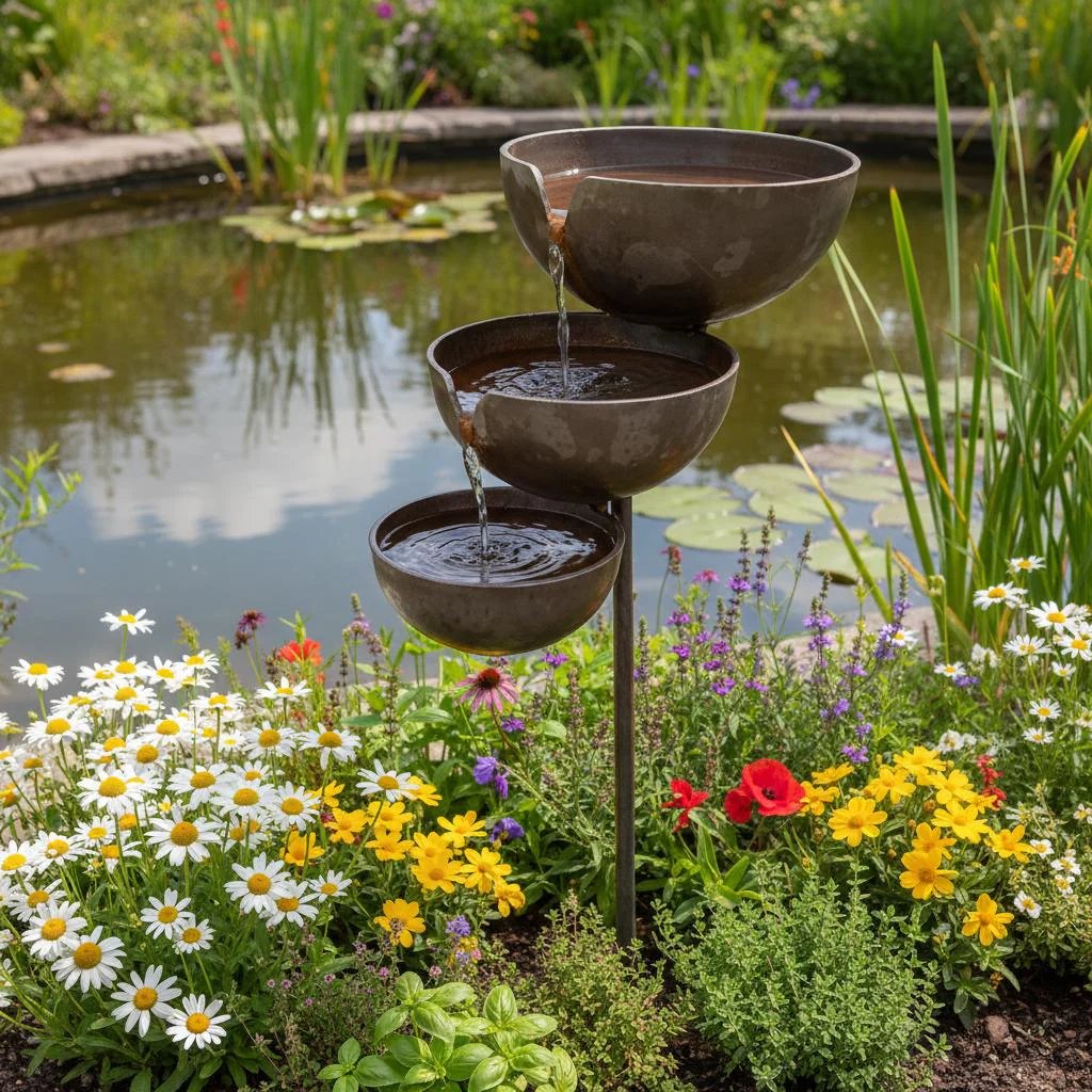 🔥Hot Sale 50% OFF🔥Bring Life Back To Your Garden – Peaceful Cascading Rain Catcher Bird Bath For Welcoming Garden Wildlife🌿🐦