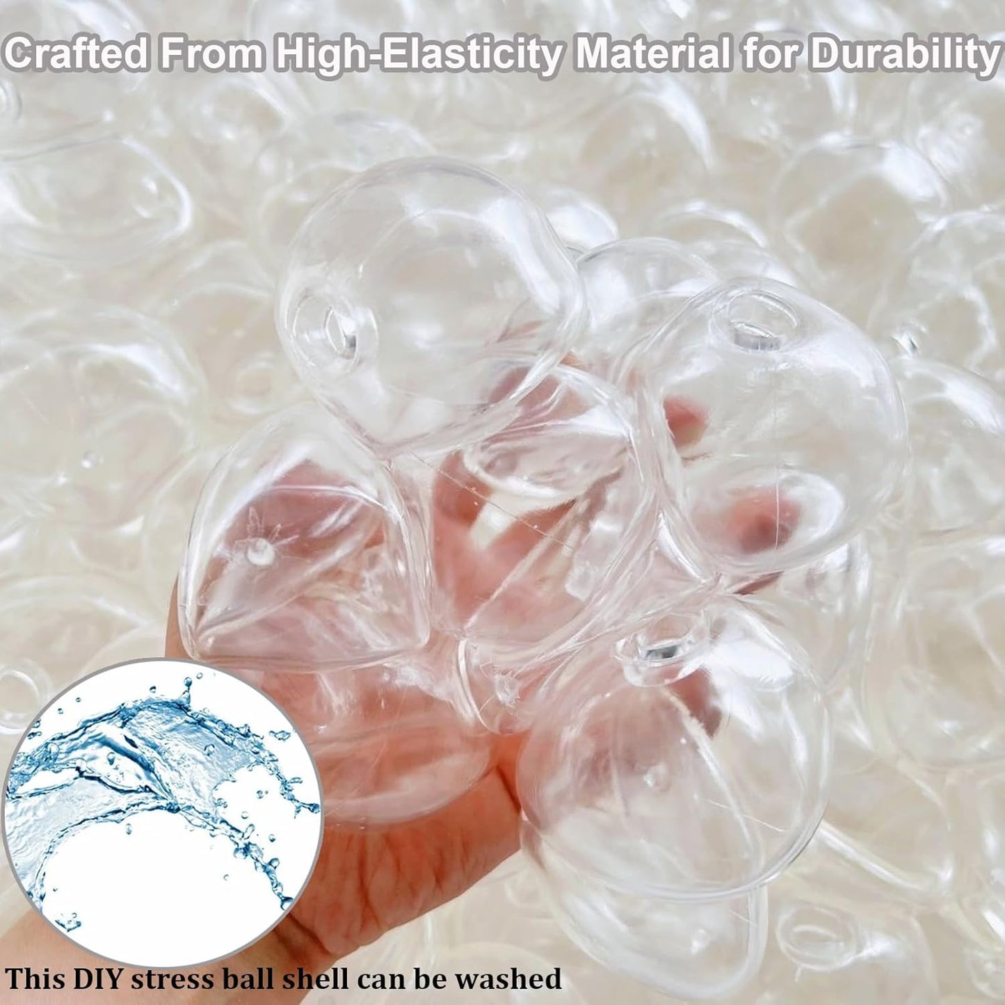 ✨ DIY Stress Ball Making Kit, Includes 6 Filling Packs, 10 Transparent Blank Soft Skins, Expansion Tool, Ideal for Adult Stress Relief, Squishy Maker