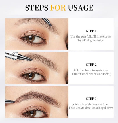 🎉 Oferta increíble 80% DE DESCUENTO🔥¡Compra 1 y llévate 1 gratis!💎¡Resistente al agua y 4 puntas para cejas naturales!