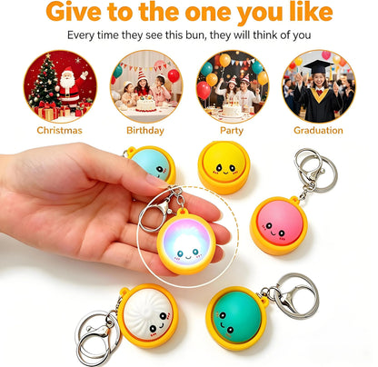 🔥 LAST DAY 49% OFF🔥  Cute Dumpling Pressable Fidget Keychain - touch sensing light