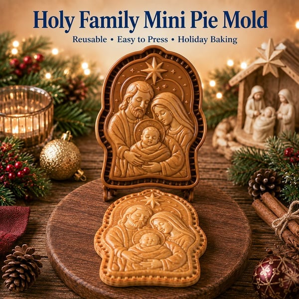 🔥HOT SALE 50% OFF✝️ Faith & Nativity Christmas Mini Pie Mold Collection | Reusable Embossed Molds for Shaping Detailed Praying Jesus, Nativity Stable and so on Pies🥧✨