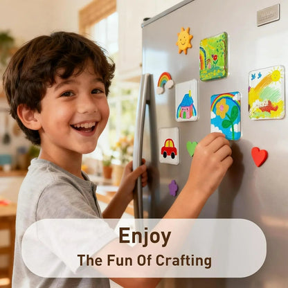🎁 49% OFF🔥Buy 3 Get 1 Free🎁✂10 Pack Clear Acrylic DIY Fridge Magnet Set with Adhesive Backing – Square Magnetic Photo Frames with Stunning 3D Effect 💕