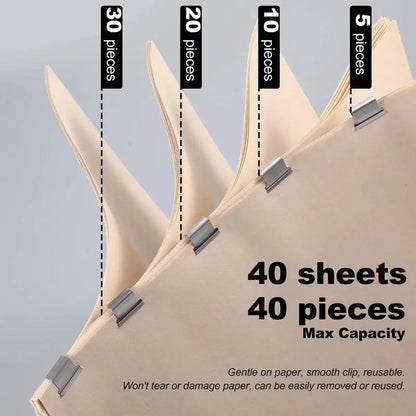 📎 2-Pack Portable Binder Clip Stapler + 100 Clips – Non-Destructive Paper Clamp Dispenser for Office, Home & School 🏫✏️