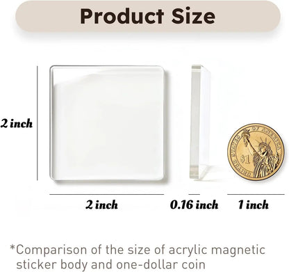 🎁 49% OFF🔥Buy 3 Get 1 Free🎁✂10 Pack Clear Acrylic DIY Fridge Magnet Set with Adhesive Backing – Square Magnetic Photo Frames with Stunning 3D Effect 💕