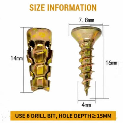 🔩 6×14mm Short Expansion Screw Set for Cabinet Hinge Repair & Stripped Thread Restoration