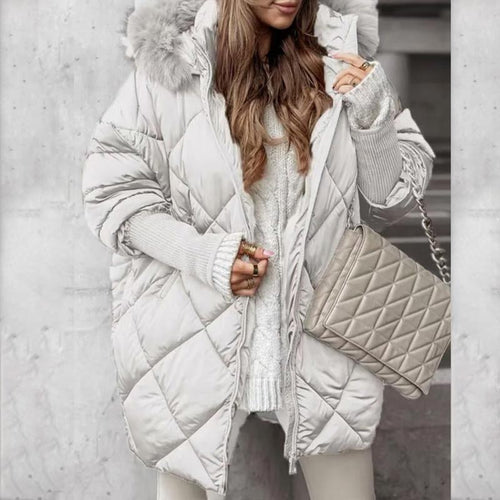 ❄️Especiales de Invierno❄️ Abrigo Parka de Mujer de Largo Medio con Mangas de Punto y Retales