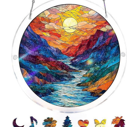 🔥LAST DAY 49% OFF ☀️🛍️Acrylic Jigsaw Puzzle Suncatcher 80 Pieces
