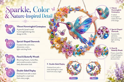 Hummingbird Diamond Art Hanging Ornament Kit – Sparkling DIY Window Ornament 🐦✨
