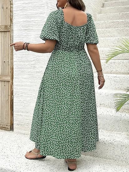 💗Summer Specials-60% OFF💗Plus-size Short Sleeve Split Floral Print Dress
