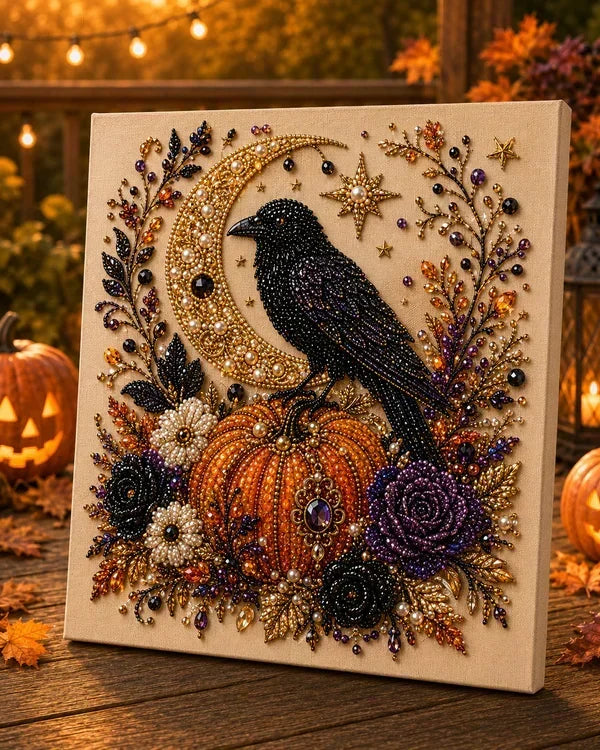 💥 Last Day 50% OFF👻✨🎃 Halloween Pearl Painting Kit – 5D DIY Beaded Art Craft Set with Full Tools ✨ | Spooky Pumpkin, Witch & Black Cat Design 🕯️ | Festive Wall Decor & Unique Gift for Adults & Teens 🎁