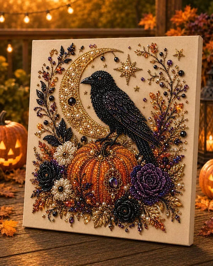 💥 Last Day 50% OFF👻✨🎃 Halloween Pearl Painting Kit – 5D DIY Beaded Art Craft Set with Full Tools ✨ | Spooky Pumpkin, Witch & Black Cat Design 🕯️ | Festive Wall Decor & Unique Gift for Adults & Teens 🎁