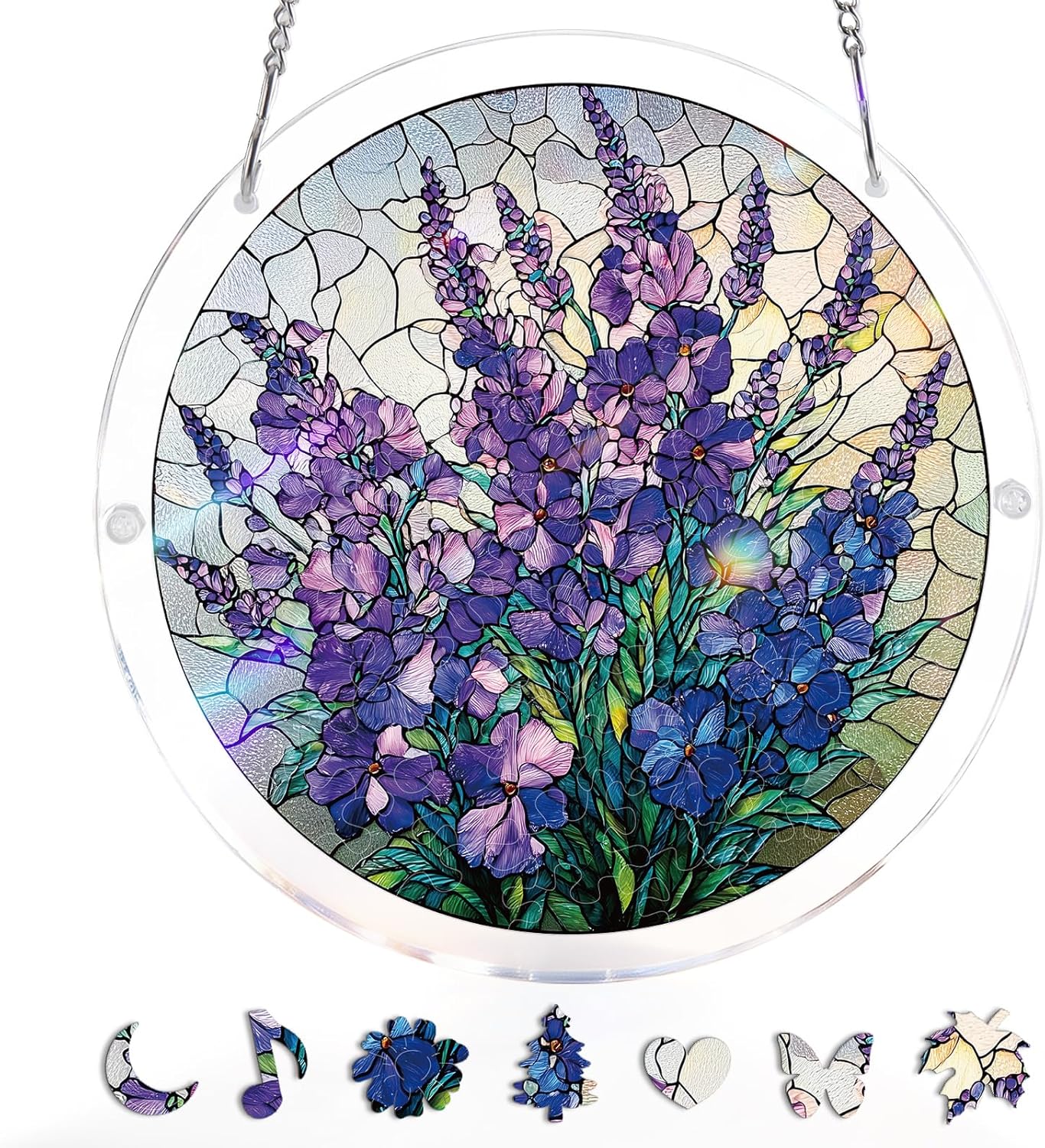 Acrylic Jigsaw Puzzle Suncatcher - Glowing Feather Haven