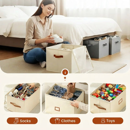 👟 Fabric Shoe Organizer Storage Box – Foldable, Large Capacity, Dustproof & Breathable for Closet & Bedroom 🧺✨-UK