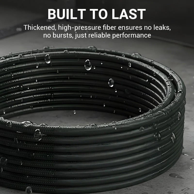 💧 Triple-layer burst-proof hose – PVC & stainless steel. Universal connector, easy install. Perfect for heavy-duty cleaning! 🚿🔧