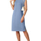 🔥Sommer-Sale 49% RABATT💥Damen Rundhals-Midikleid mit lockerem Schnitt, Faltenfrei und Taschen