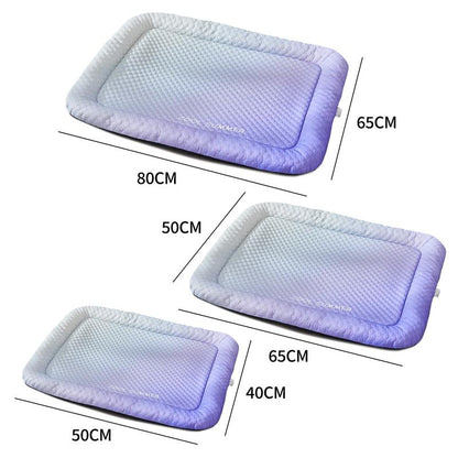 💖LAST DAY SALE ONLY￡7.99!!❄Pawchill™🇬🇧Pet Cooling Mat for Dogs & Cats 🐾 Naturally Cool Ice-Silk Pad • Breathable, Washable & Soft 🌿  For Floors, Sofas & Car Travel • Multiple Sizes • Gradient Colours ☀️🐶🐱