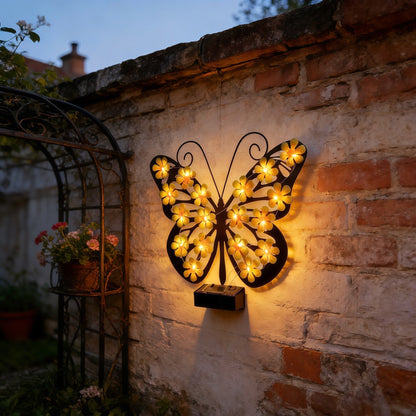 🦋 Solar Metal Butterfly Wall Light