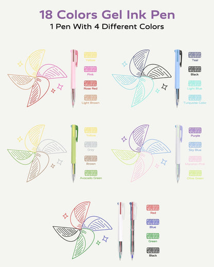 ⏳Last Day 50%OFF-Buy More Save More🎨🖊6 PCS Multi-Color Pen, 0.5mm Color Pen, 4-in-1 Multi-Color Ink Pen