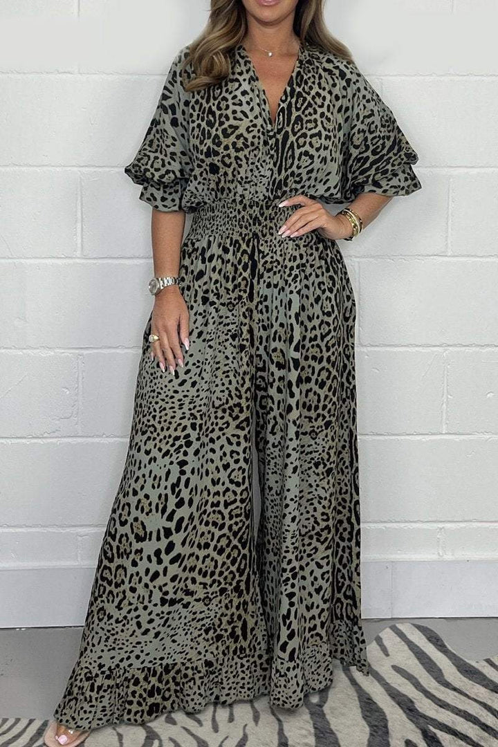 🔥Hot sale 50% OFF👗Leopard print casual loose jumpsuit