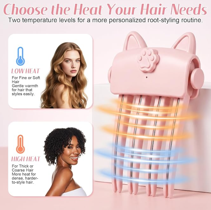 💛LAST DAY-60% OFF!!💇Wireless Heated Volumizing Root Lift Clip, Portable Travel Hair Styling Tool for Flat Fine Hair