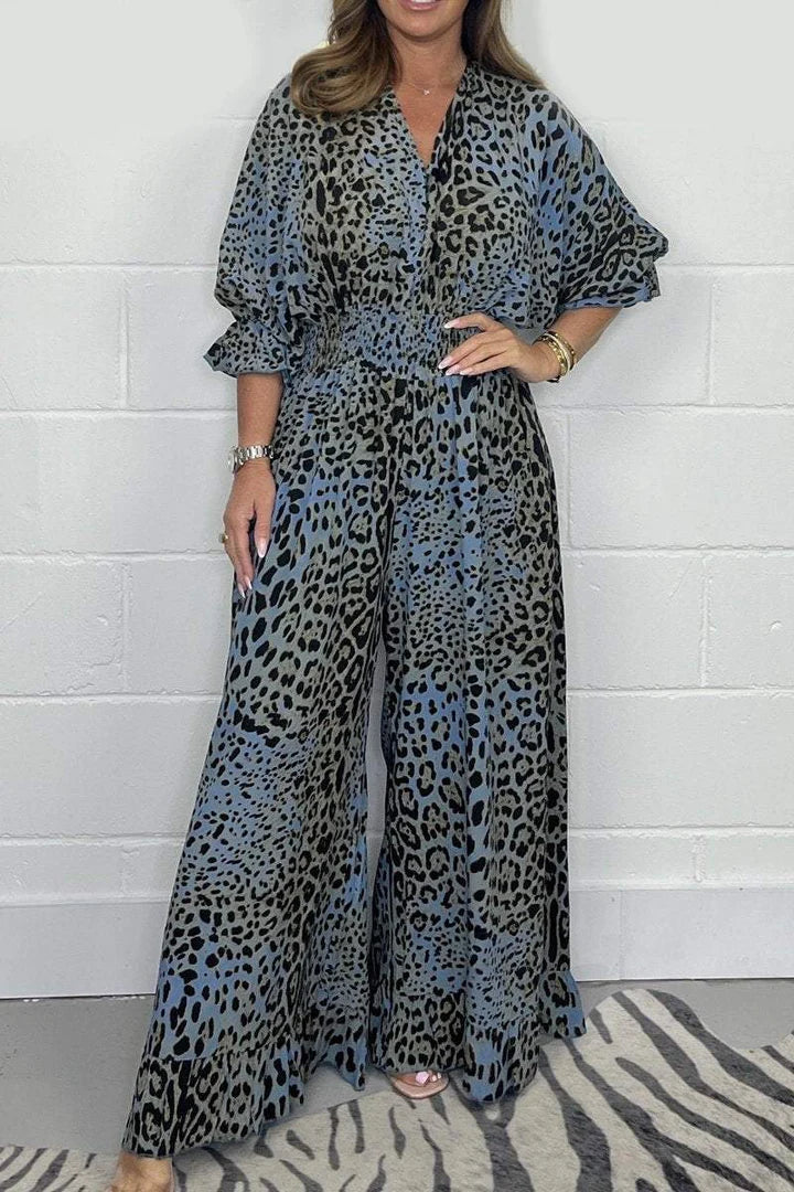 🔥Hot sale 50% OFF👗Leopard print casual loose jumpsuit