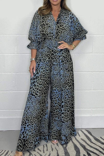 🔥Hot sale 50% OFF👗Leopard print casual loose jumpsuit