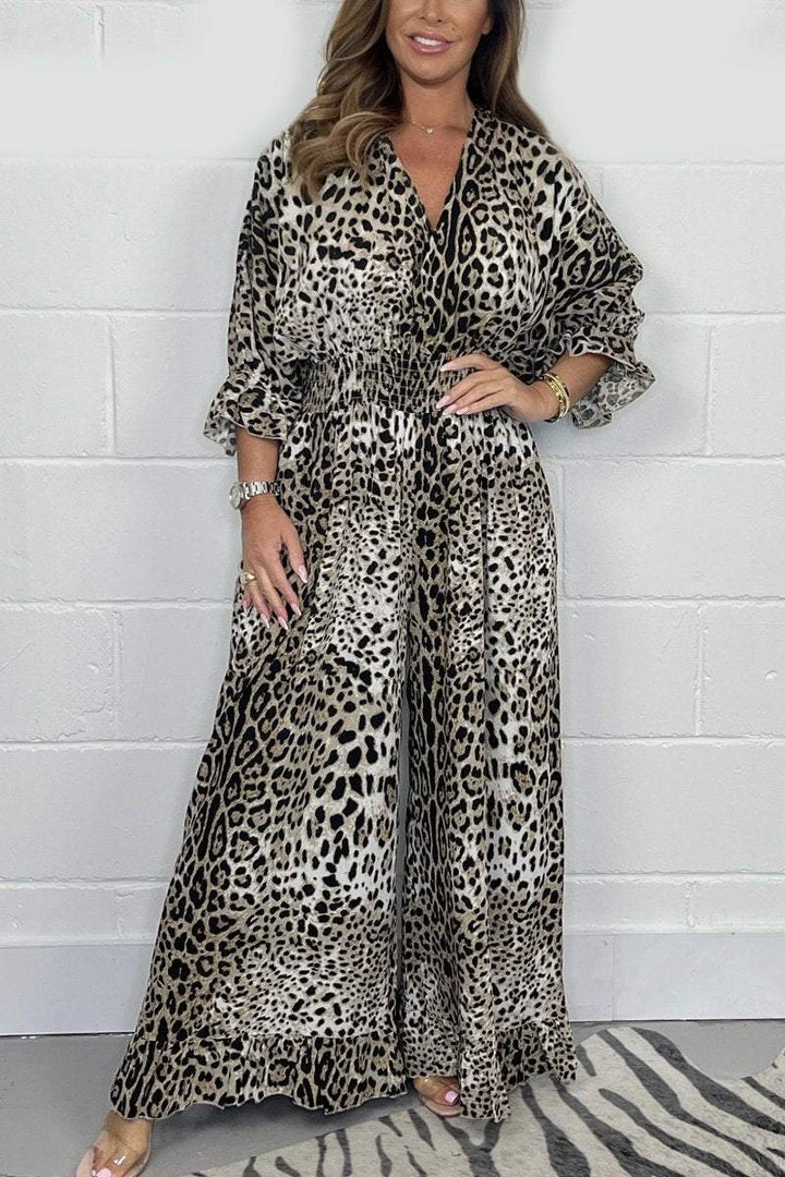 🔥Hot sale 50% OFF👗Leopard print casual loose jumpsuit