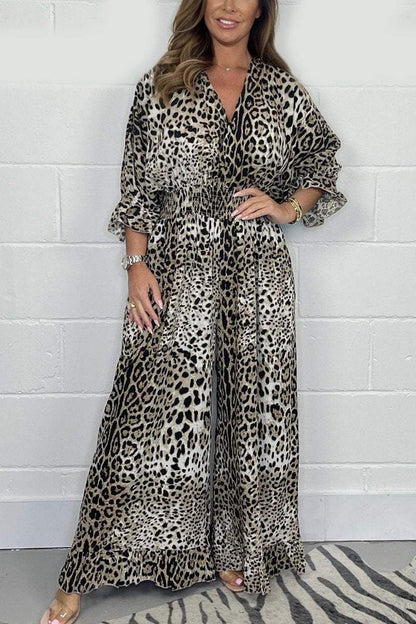 🔥Hot sale 50% OFF👗Leopard print casual loose jumpsuit