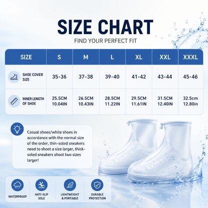 Waterproof Shoe Covers with Zipper & Adjustable Drawstring