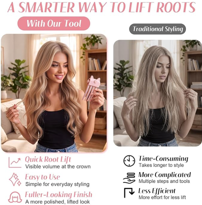 💛LAST DAY-60% OFF!!💇Wireless Heated Volumizing Root Lift Clip, Portable Travel Hair Styling Tool for Flat Fine Hair