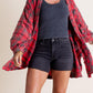 🔥50% OFF & Free Shipping🔥🏆Women's Mineral Washed Button Down Plaid Shirt