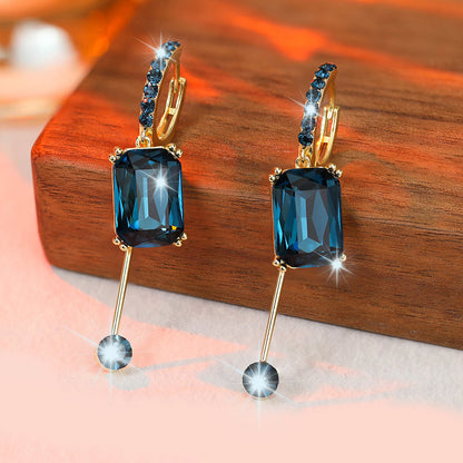 🔥2026 New Arrival ＆ Hot Sale🔥 Vintage Synthetic Diamond Drop Earrings – Clip-On, Elegant Dangle ✨