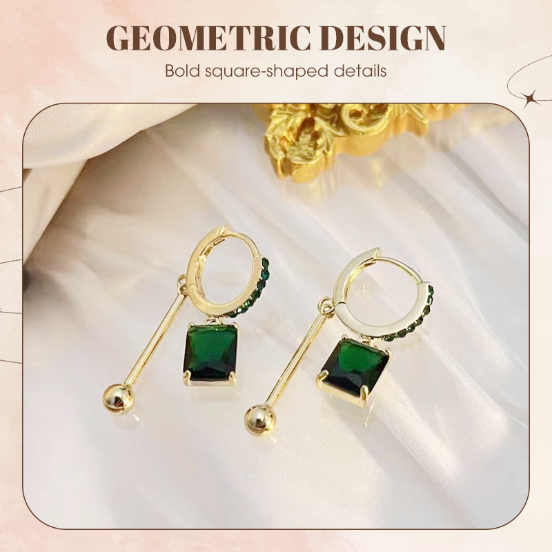 🔥2026 New Arrival ＆ Hot Sale🔥 Vintage Synthetic Diamond Drop Earrings – Clip-On, Elegant Dangle ✨