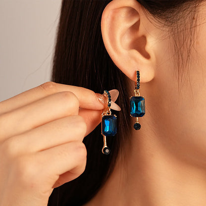 🔥2026 New Arrival ＆ Hot Sale🔥 Vintage Synthetic Diamond Drop Earrings – Clip-On, Elegant Dangle ✨