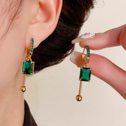 🔥2026 New Arrival ＆ Hot Sale🔥 Vintage Synthetic Diamond Drop Earrings – Clip-On, Elegant Dangle ✨
